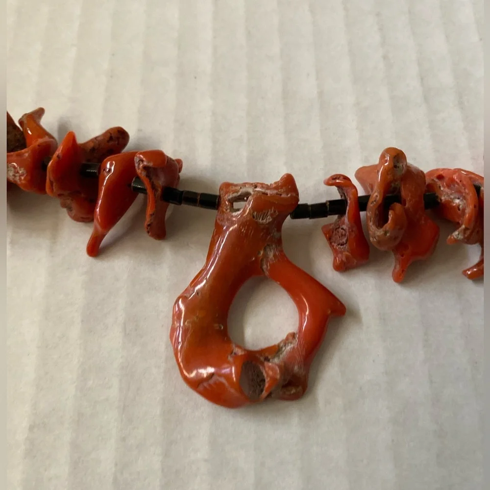 Rare Old Pawn Red Orange Coral with Heishi Necklace - Picture 9 of 9